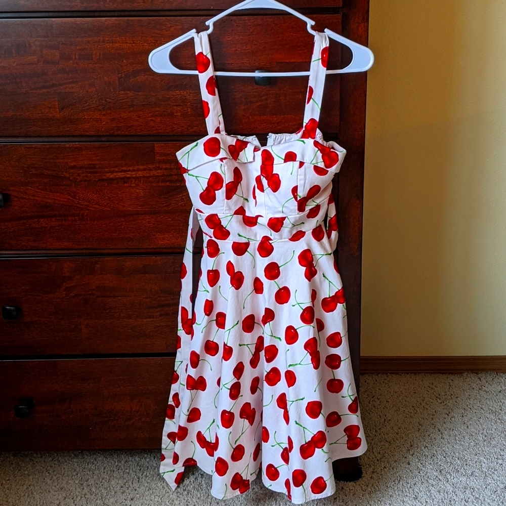 Modcloth Ixia retro cherry print dress size Small